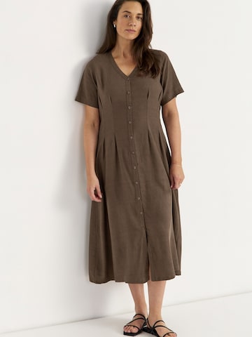 Cellbes of Sweden Kleid aus Leinen- und Viskosemischung in Braun