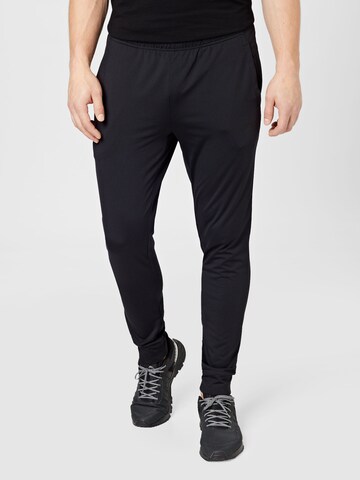 4F Tapered Workout Pants in Black: front