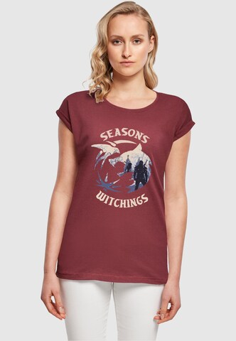 ABSOLUTE CULT Shirt 'Witcher - Christmas Wolf' in Rood: voorkant