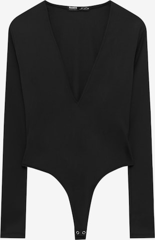 Pull&Bear Shirt Bodysuit in Black: front