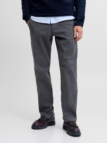 JACK & JONES - Loosefit Pantalón chino en gris: frente