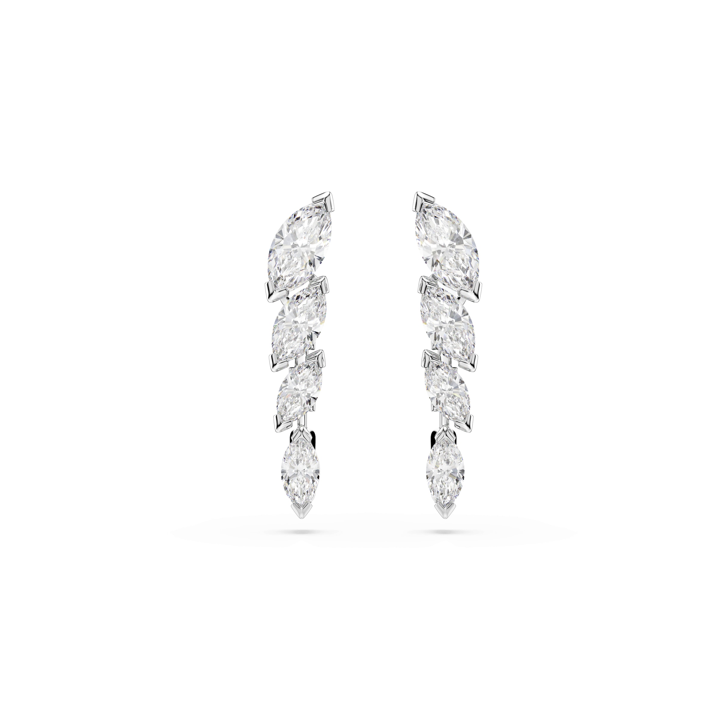 Boucles d'oreilles 'MESMERA' Swarovski en blanc : devant