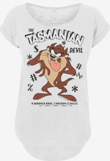 F4NT4STIC Shirt 'Looney Tunes Vintage Tasmanian Devil' in de kleur Sand / Donkerbruin / Zwart / Wit gemêleerd, Productweergave
