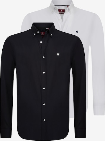 Williot - Regular Fit Camisa clássica em preto: frente
