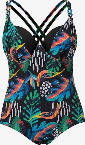 Ulla Popken Swimsuit in Black: front