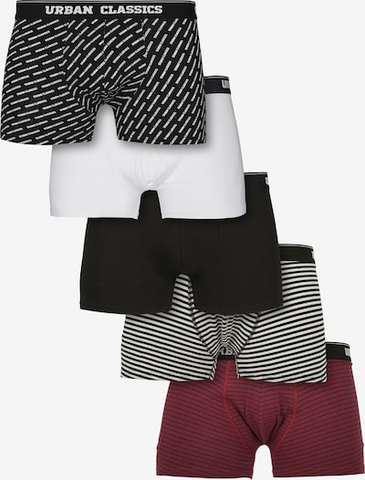 Urban Classics Boxershorts in burgunder / schwarz / weiß, Produktansicht