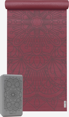 YOGISTAR.COM Yogamatte + 1 Yogablock 'Lotus Mandala' in Grau: predná strana