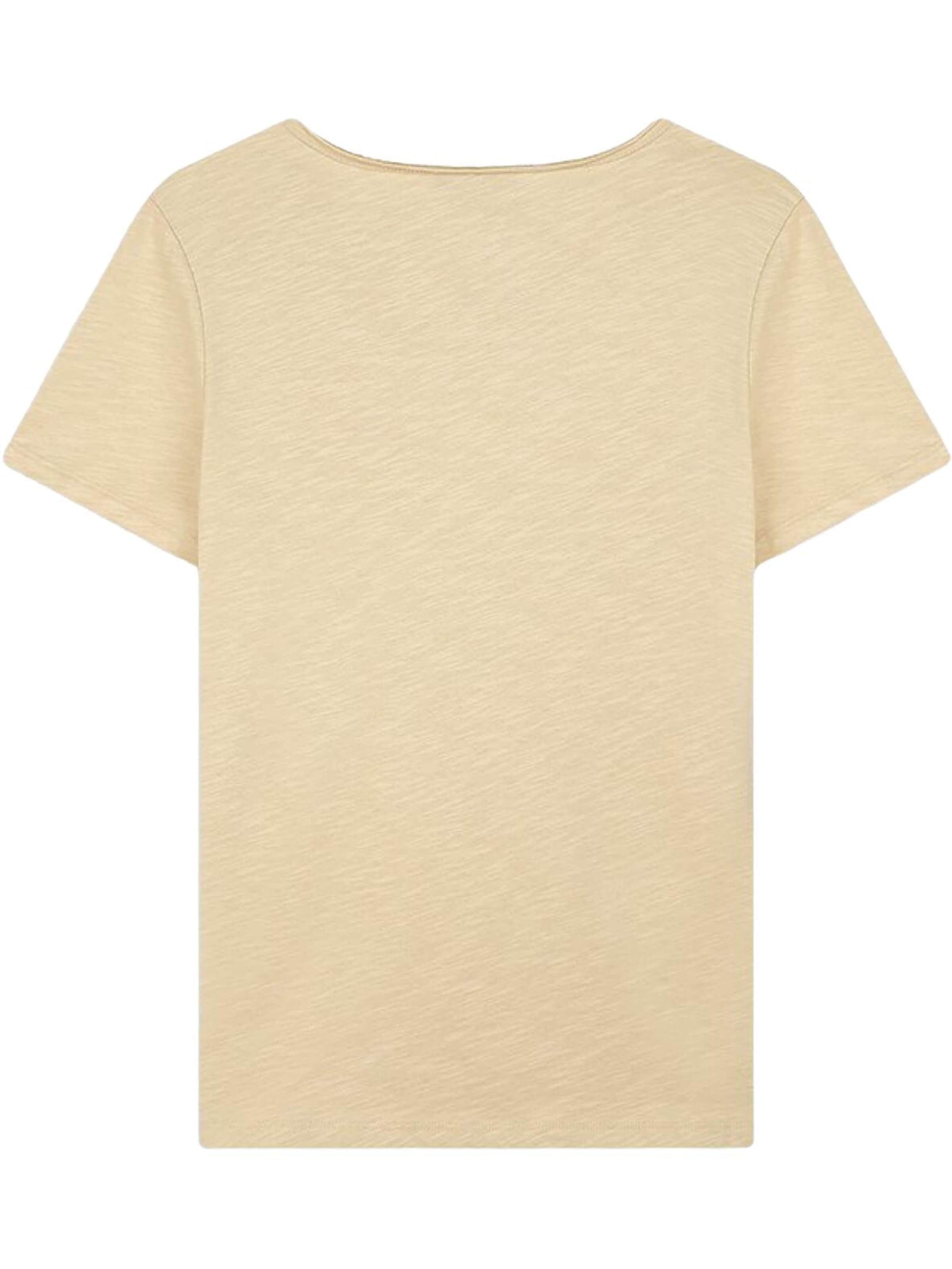 LTB Jeans Shirt 'U-Neck T-Shirt' in Beige