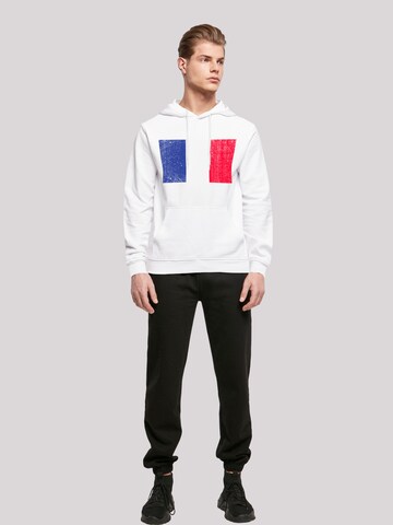 Sweat-shirt 'France Frankreich Flagge distressed' F4NT4STIC en blanc
