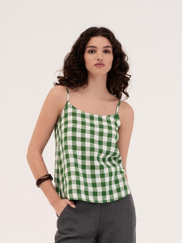 AmourLinen Top 'Hilo' in Groen: voorkant