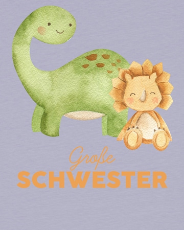 T-Shirt 'Dinosaurier 06 Große Schwester' watabout.kids en violet