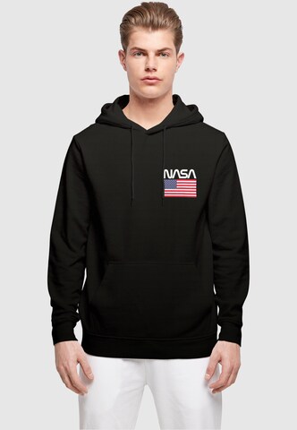 Merchcode Sweatshirt 'NASA - Stars And Stripes' in Zwart: voorkant