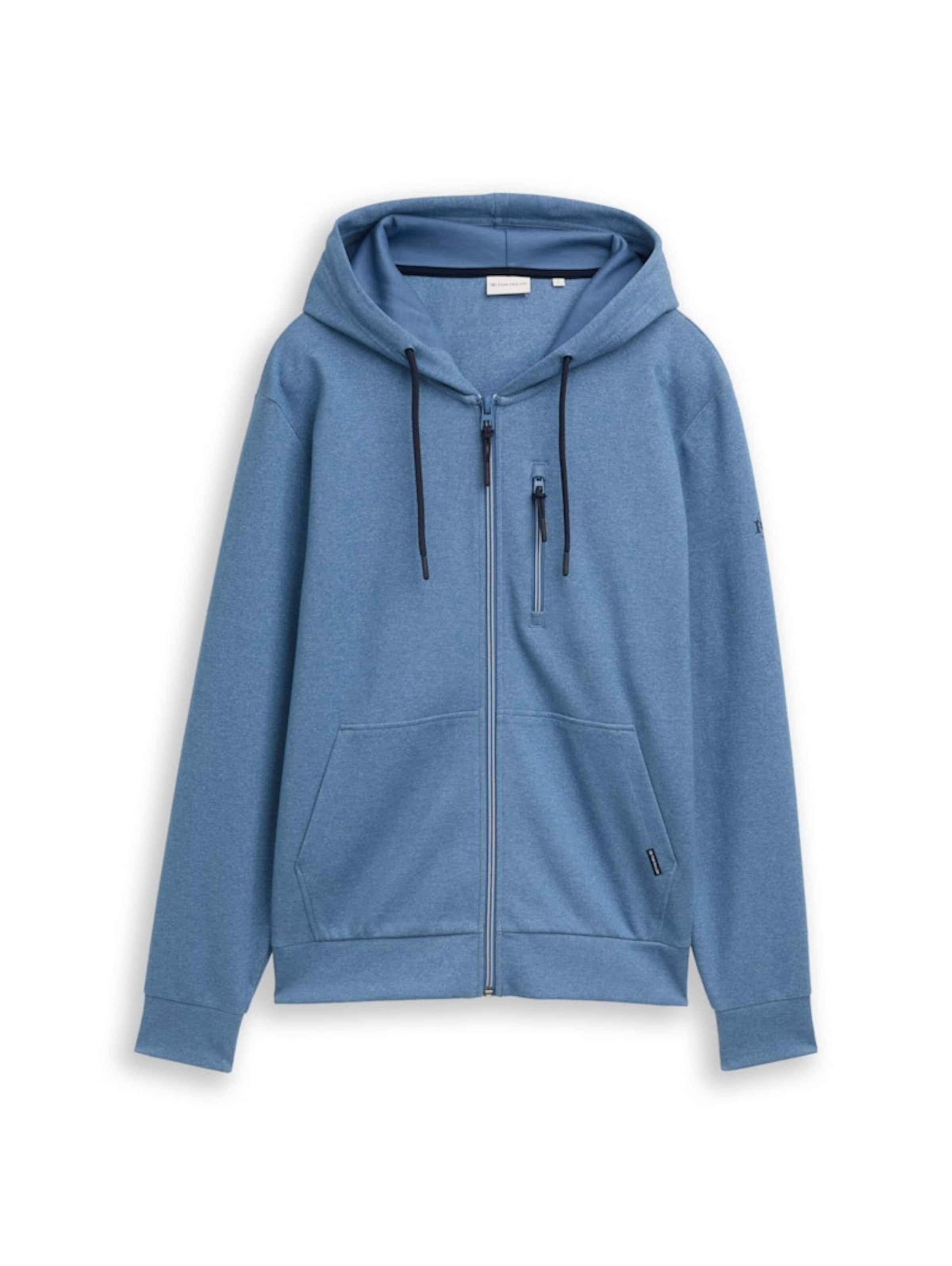 TOM TAILOR Sweat jacket in Blue: front