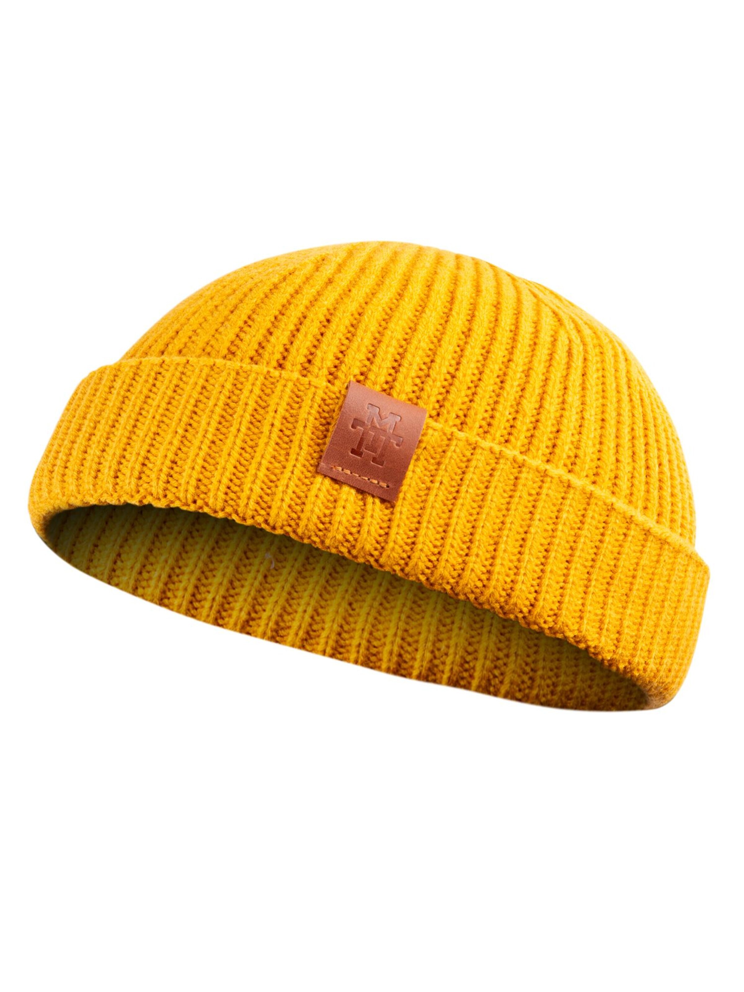 Manufaktur13 Beanie 'Fishermans' in Yellow: front