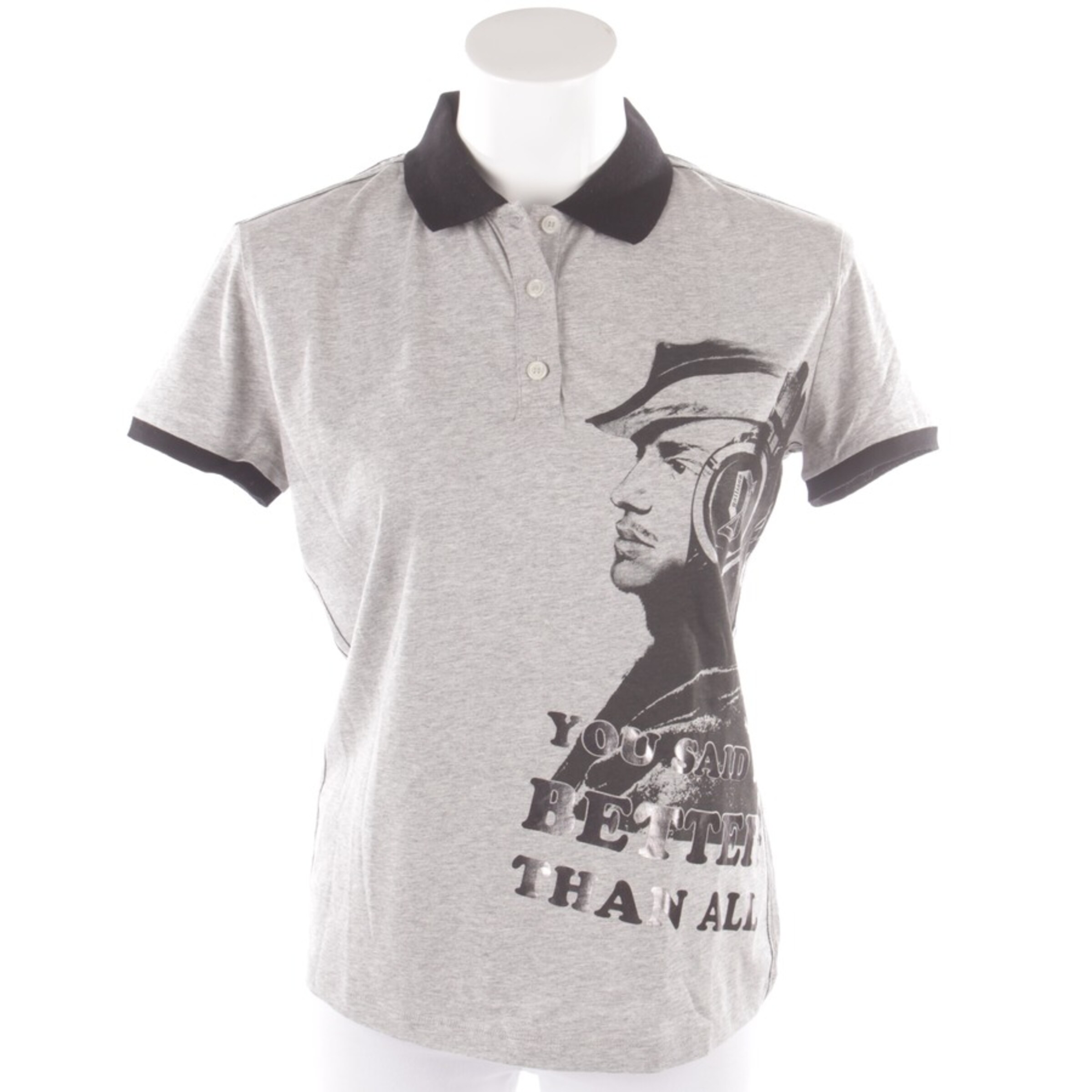 John Galliano Poloshirt M in Grau: Vorderseite
