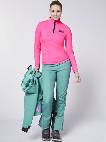 CHIEMSEE Fleecepullover ' mit auffälligem PlusMinus-Print ' in Pink