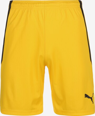 Regular Pantalon de sport 'TeamLiga' PUMA en jaune : devant