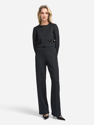 Rich & Royal Wide Leg Bukser i sort: forside