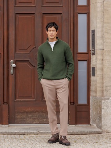 DAN FOX APPAREL Regular Trousers with creases 'Justus' in Brown