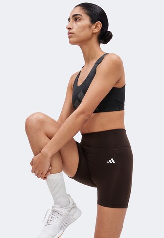 ADIDAS PERFORMANCE Skinny Sportshorts 'Optime Essentials' in Braun