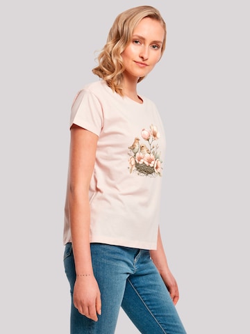 T-shirt 'Vogelnest Blumen' F4NT4STIC en rose
