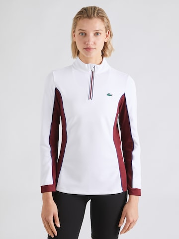 Lacoste Sport Športna majica 'NIY' | bela barva: sprednja stran