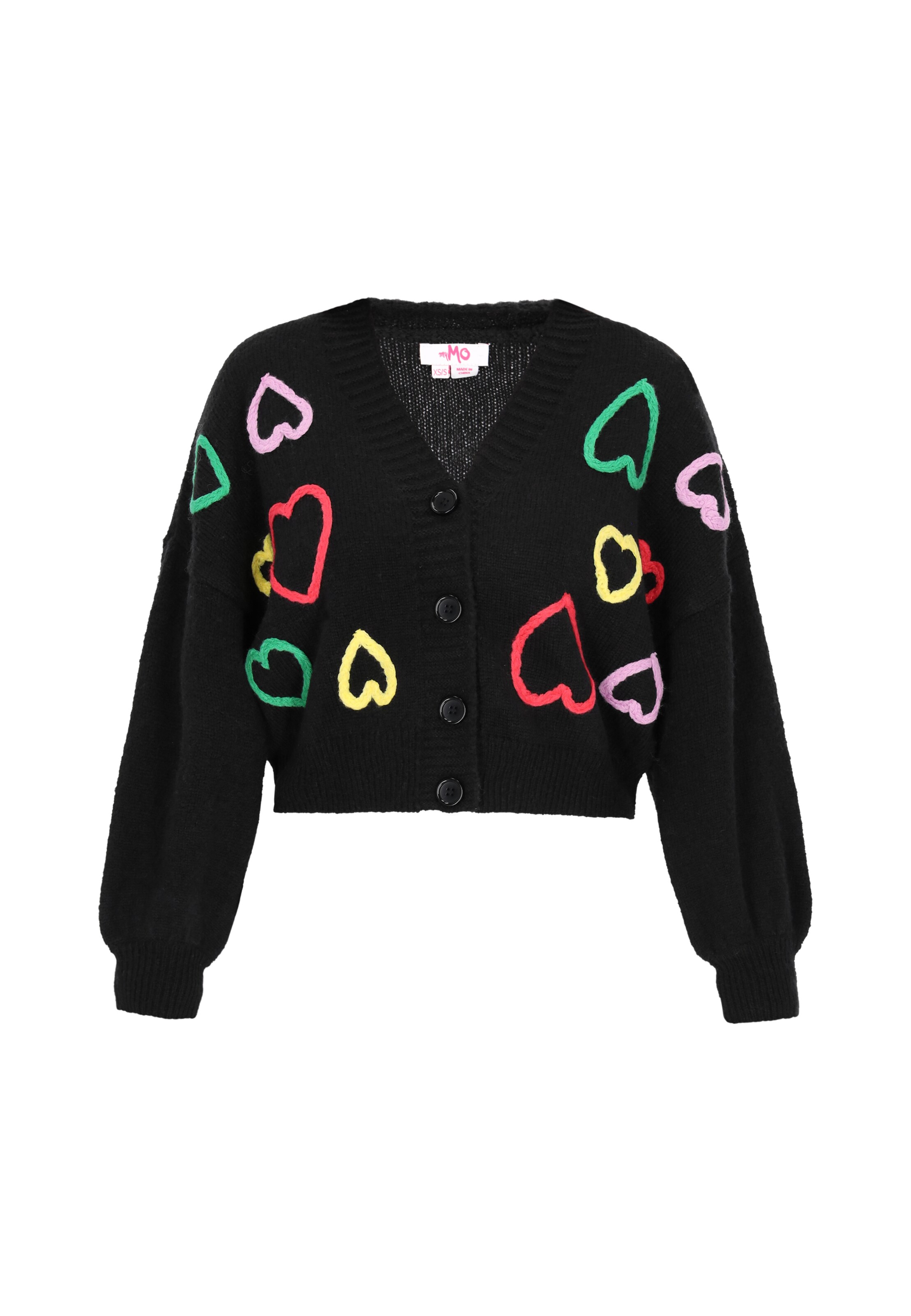 MYMO Knit cardigan in Black: front