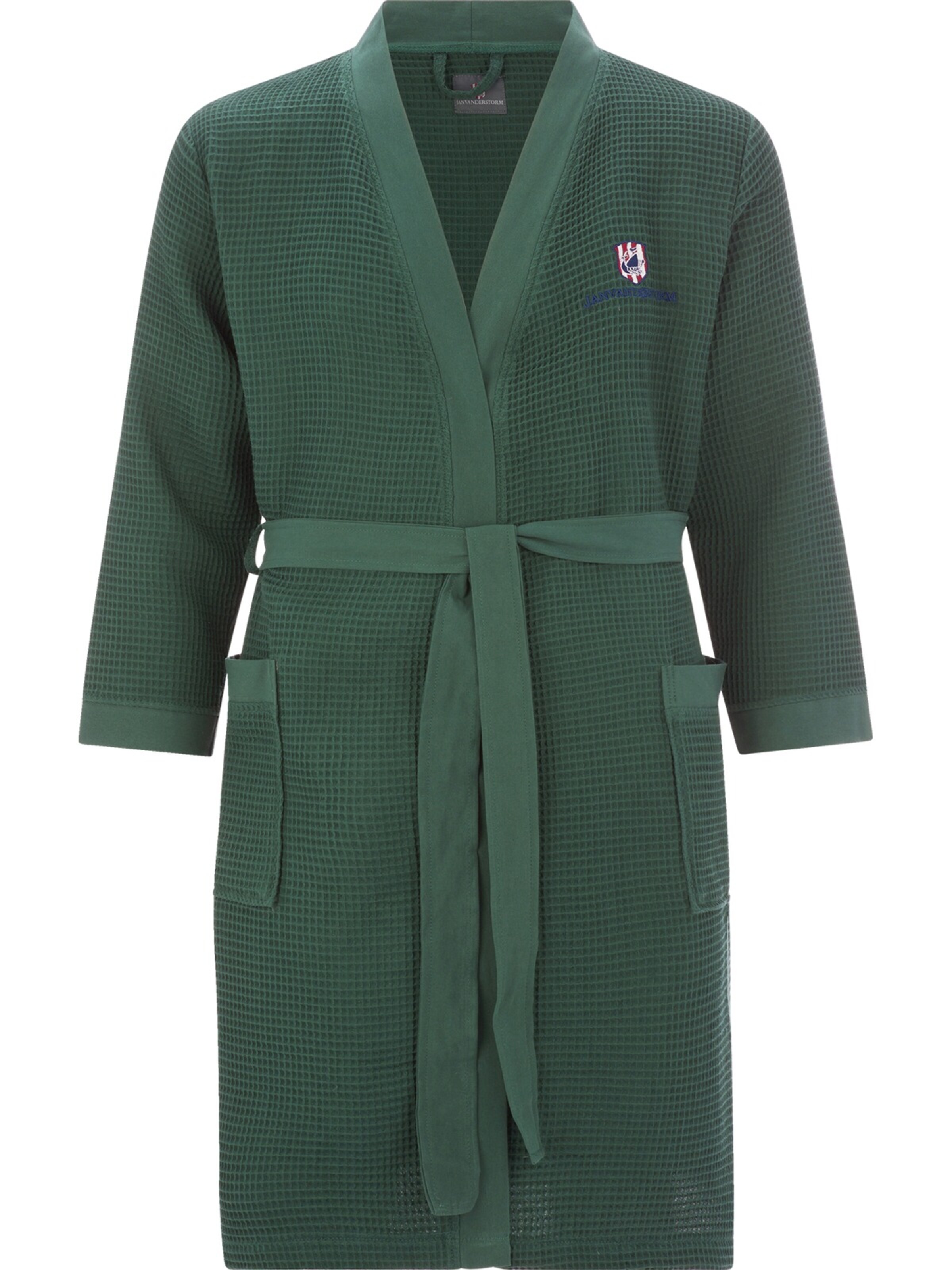 Jan Vanderstorm Bademantel ' Aretti ' in Grün: Vorderseite