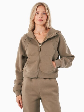 Organication Sweatjacke in Braun: Vorderseite