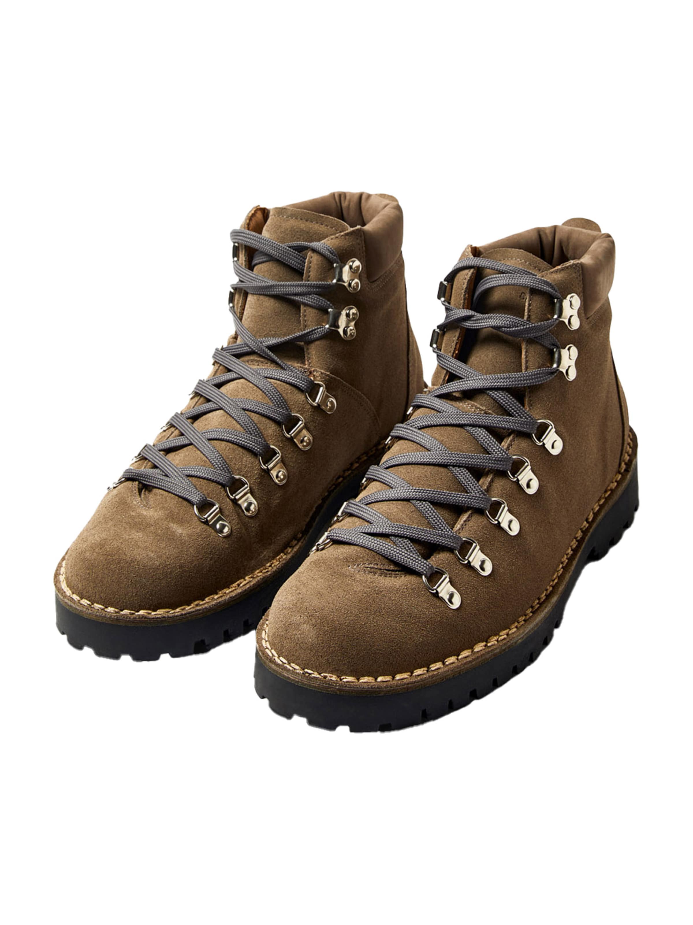 SELECTED Μπότες με κορδόνια 'SLHALFRED' σε καφέ