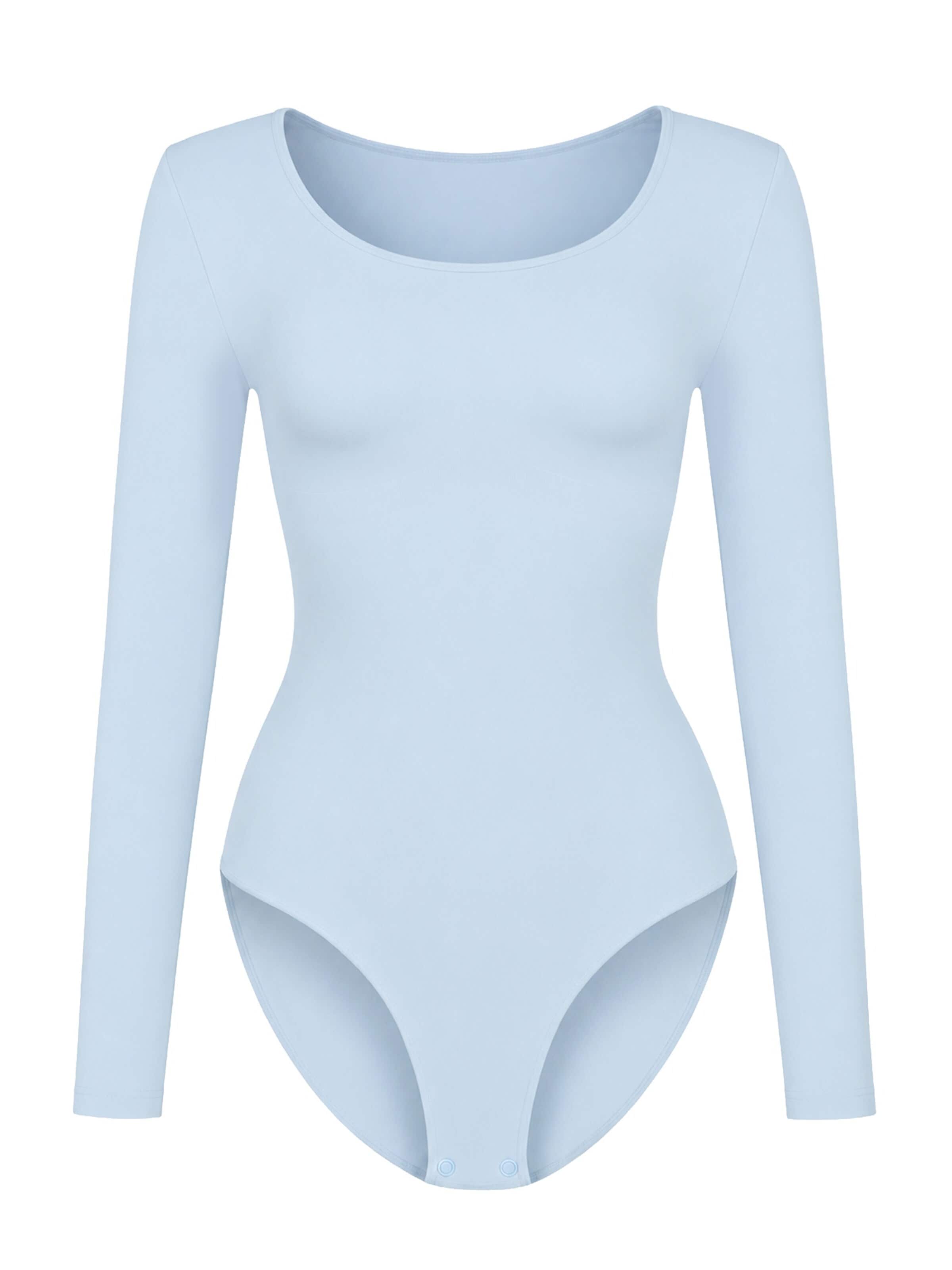 Body modellante 'Longsleeve Sculpting Bodysuit with Slip' di cfab in blu: frontale