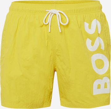 BOSS Badshorts 'Octopus' i gul: framsida