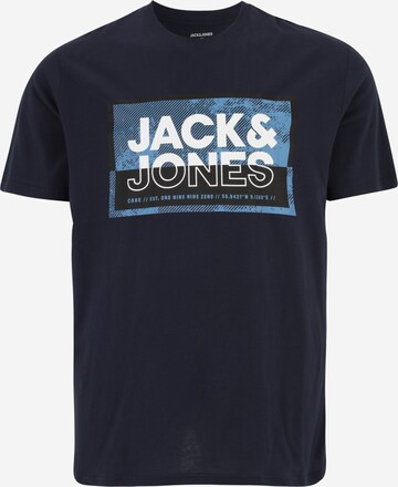 Jack & Jones Plus Tričko 'LOGAN' – modrá: přední strana