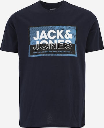 Jack & Jones Plus Koszulka 'LOGAN' w kolorze niebieski: przód