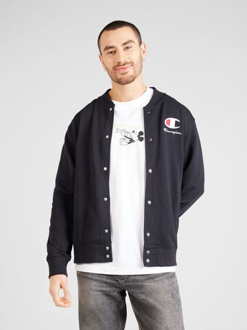 Champion Authentic Athletic Apparel Sweatjacke in Schwarz: predná strana