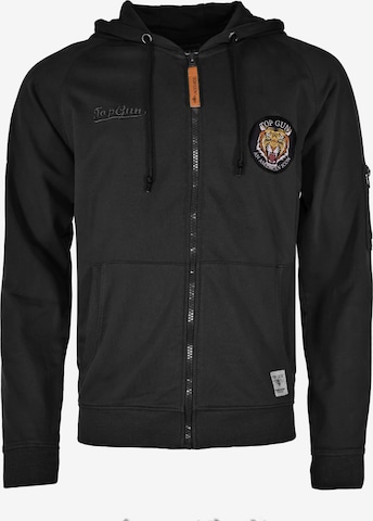 TOP GUN Sweatvest ' ' in Zwart: voorkant