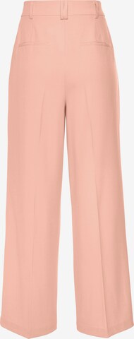 LASCANA - Perna larga Calças com vincos em rosa