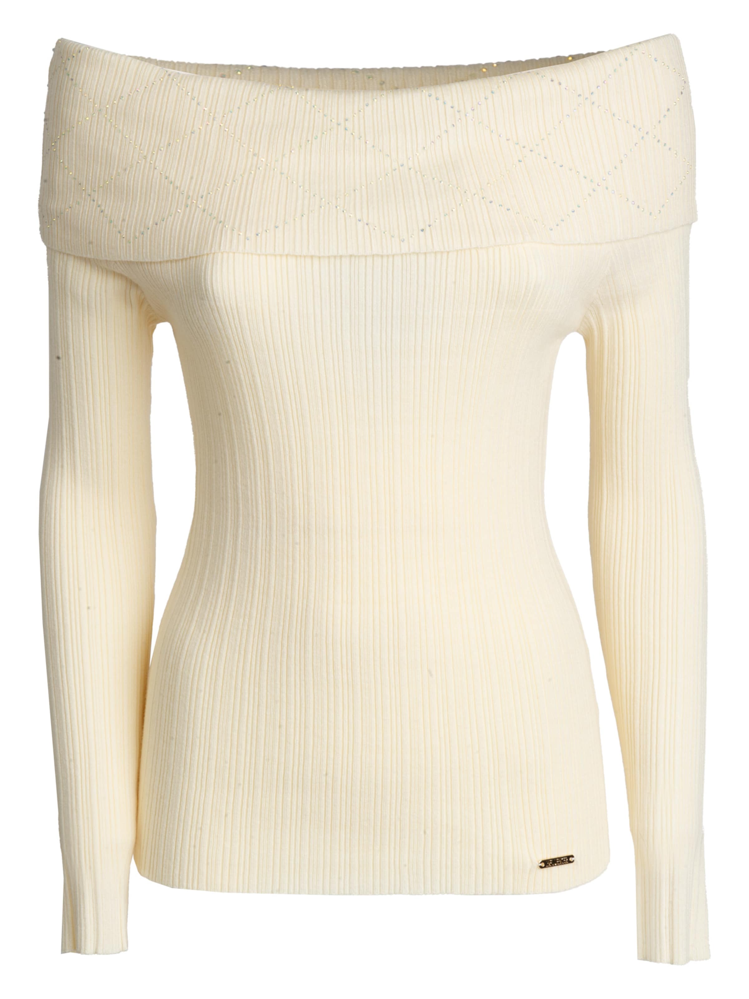 Influencer Pullover in Beige: Vorderseite