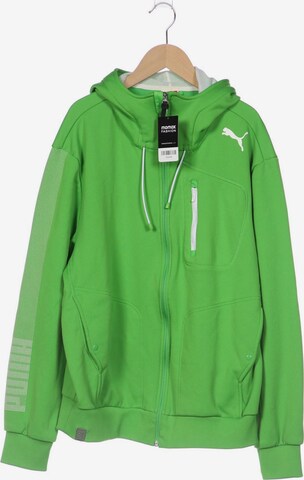 PUMA Sweatshirt & Zip-Up Hoodie in L-XL in Green: front