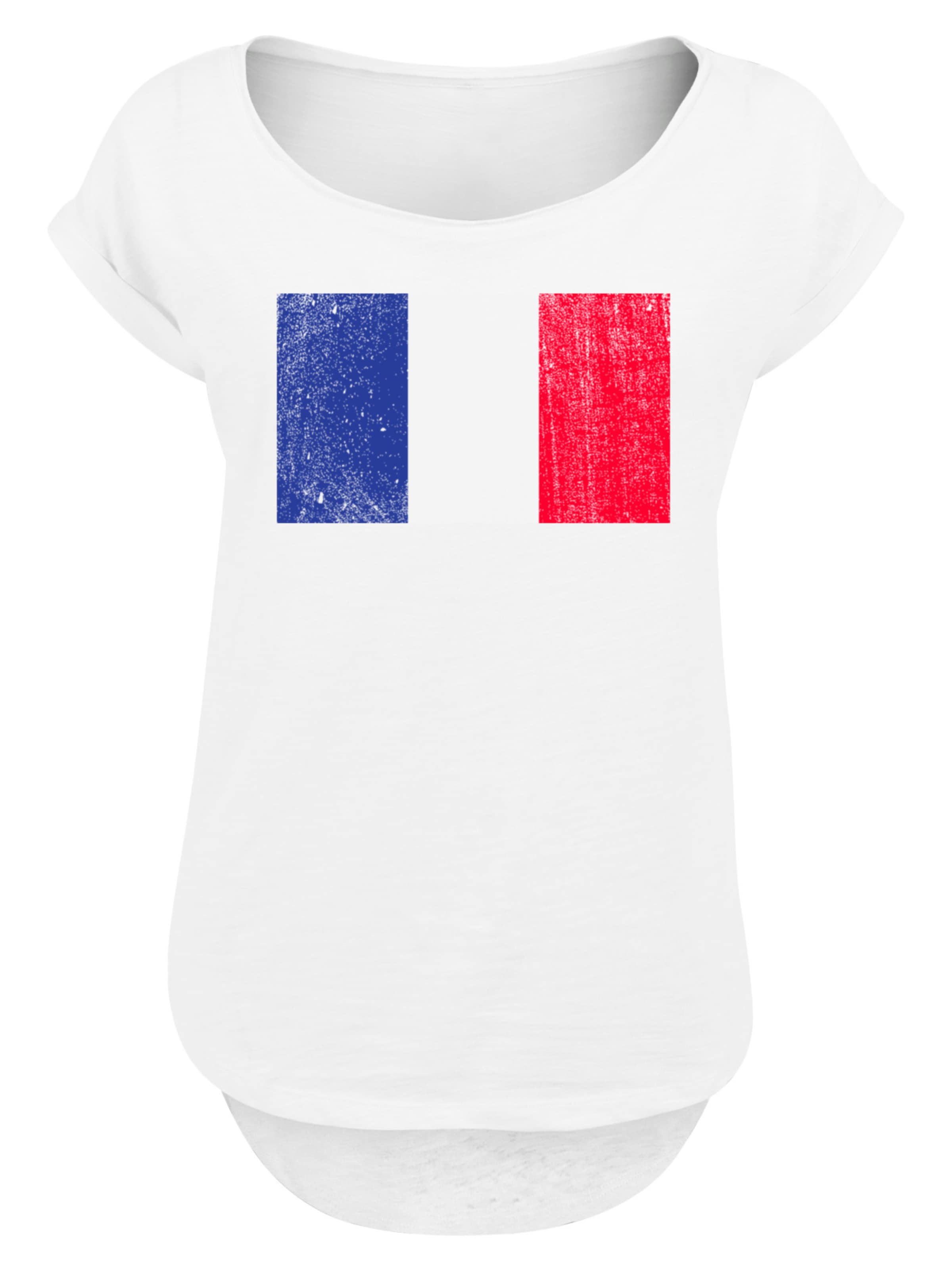 F4NT4STIC Shirt 'France Frankreich Flagge' in Weiß: Vorderseite