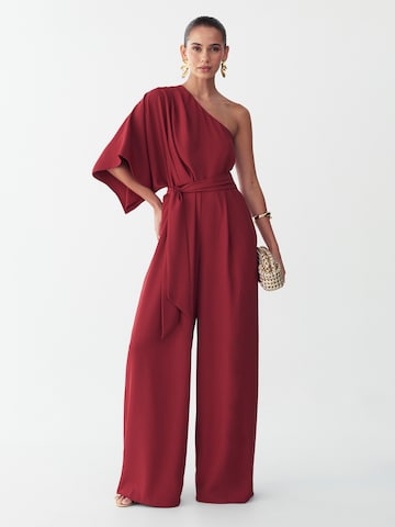 BWLDR Jumpsuit 'Mona' in Rood: voorkant