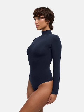 cfab - Body moldeador 'Clean Longsleeve Turtleneck Sculpting Bodysuit with String' en azul