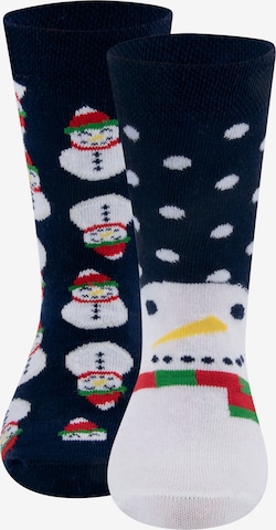 EWERS Socks 'Schneemann' in Blue