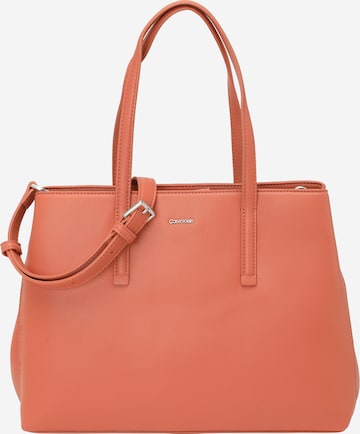 Calvin Klein Дамска чанта в оранжево: отпред