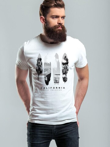 Neverless Shirt 'Surf California' in Weiß: Vorderseite
