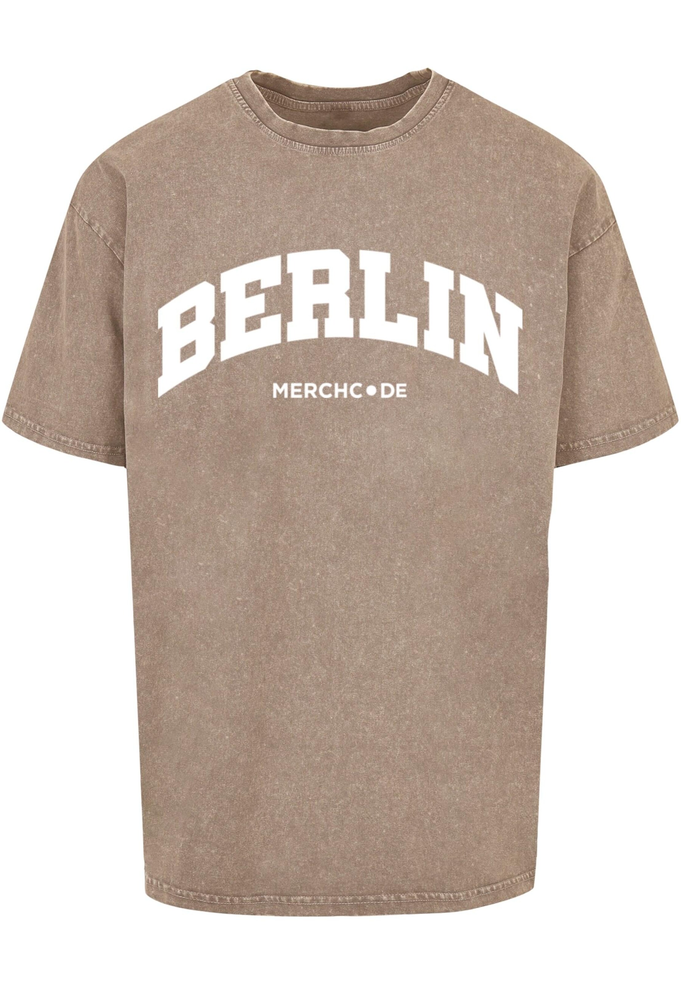 Merchcode Shirt 'Berlin Wording' in Green: front