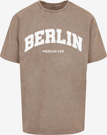 Merchcode T-Shirt 'Berlin Wording' in Grün: predná strana