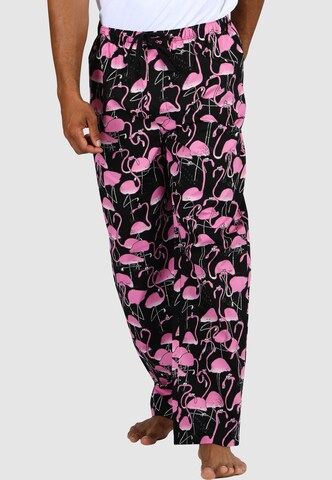 Pantalon de pyjama 'Greater Flamingos' Lousy Livin en noir : devant