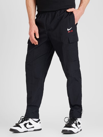 Nike Sportswear Ozke Kargo hlače 'AIR' | črna barva: sprednja stran