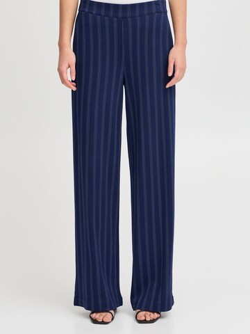 Wide Leg Pantalon chino 'Ruti' ICHI en bleu : devant